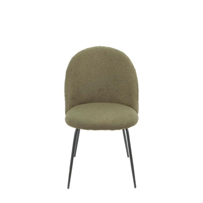 Cribel Set da 4 SEDIE New Tamara Boucle' Verde/Gambe Nere, Tessuto, 45x49x87 HS 48