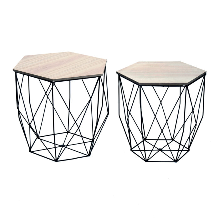 Cribel Set di 2 Tavolini da Caffè Hexagon