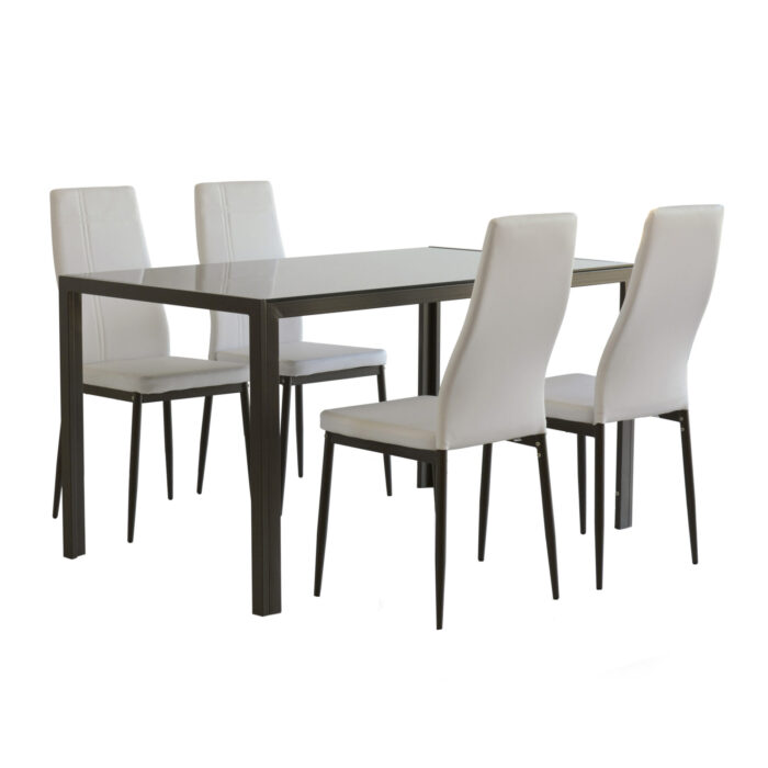 Cribel Set Tavolo e 4 Sedie Benny/Jolly Bianco/Grigio