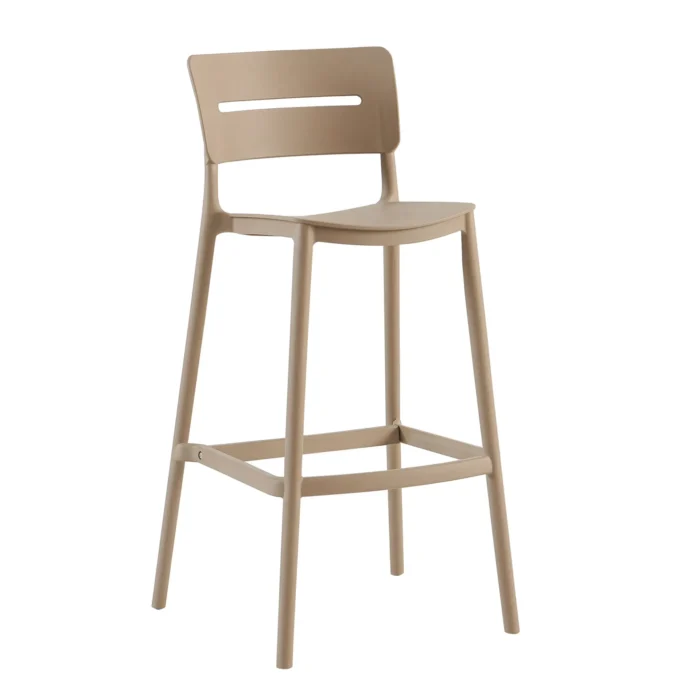 CRIBEL Set 2 Sgabelli con Schienale Alto e Poggiapiedi 54×53×102