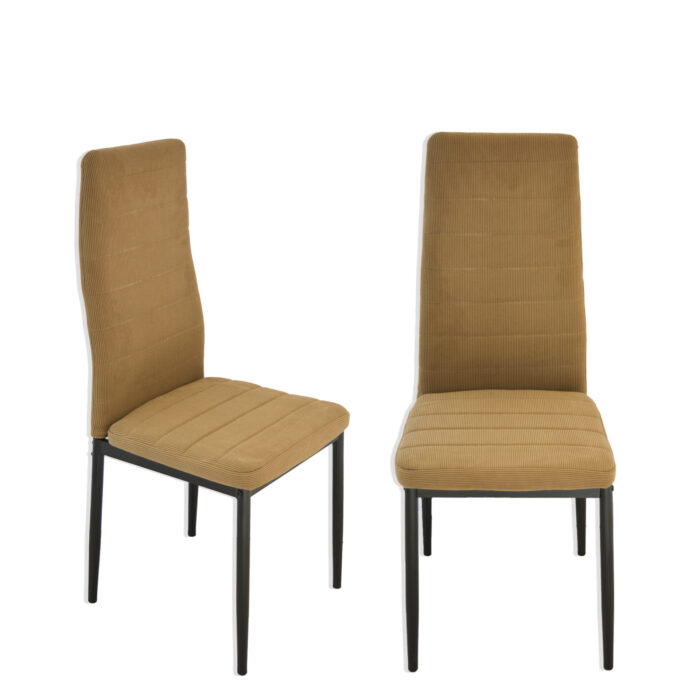 Cribel Set 6 Sedie Queen Millerighe con Gambe in Metallo Nero