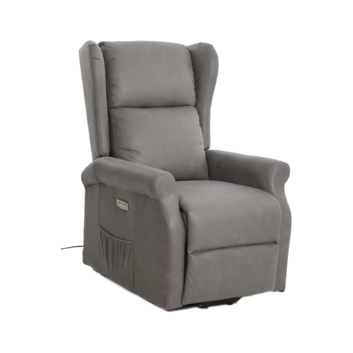 Cribel Poltrona Relax Elettrica 2 Motori Arlette Fango con USB | Poltrona Reclinabile Alzapersona Elettrica | Comfort Moderno e Funzionale per Casa (FANGO)