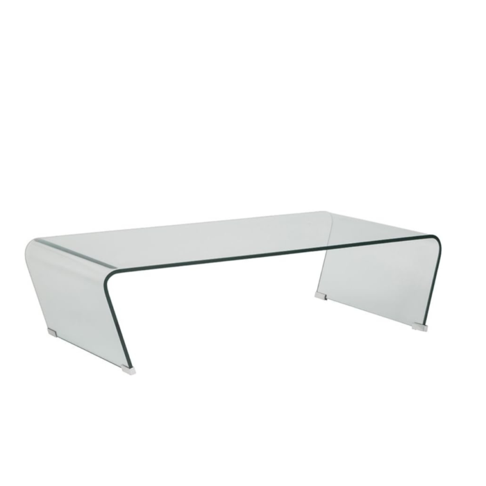 Cribel Tavolino da Salotto Tuoni in Vetro Temperato Trasparente