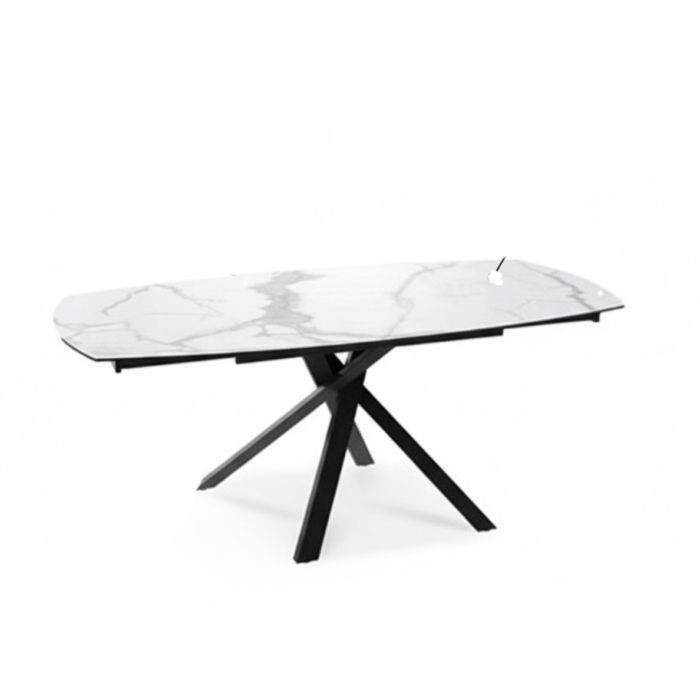 Cribel Tavolo da Pranzo Allungabile Louis in Ceramica Nera e Metallo