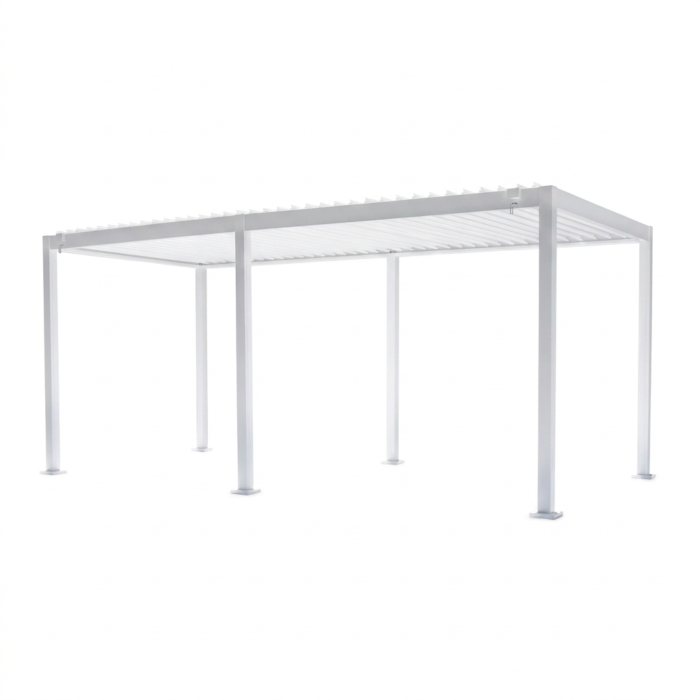 Cribel Pergola 3x6 con Struttura in Alluminio e 6 Pilastri Bianco