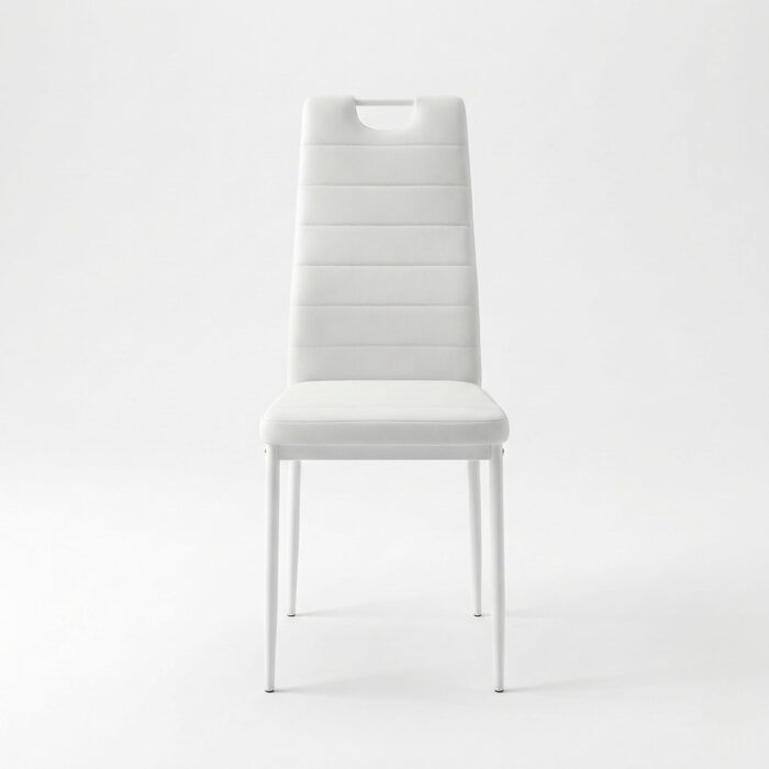 CRIBEL Sedia in similpelle bianca con in Metallo