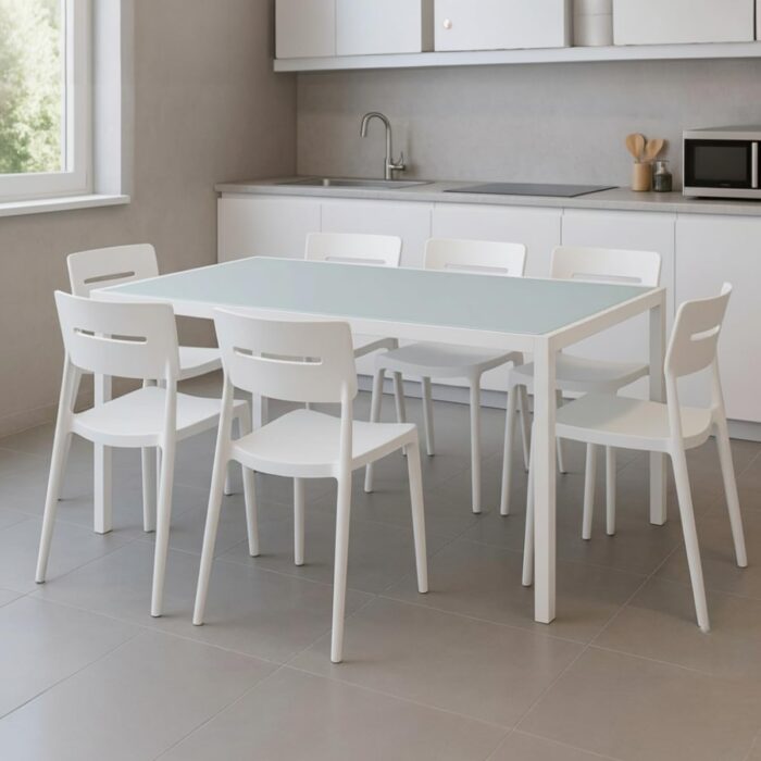 Tavolo CRIBEL Tavolo Fisso Moderno Bianco Benny 160x90x75 cm