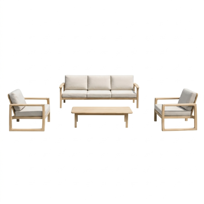 Cribel Set Napoli Salotto da Giardino con Divano 3 Posti, 2 Poltrone e Tavolino