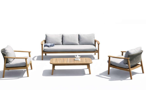 Cribel Set Sicilia Salotto da Giardino con Divano 3 Posti, 2 Poltrone e Tavolino
